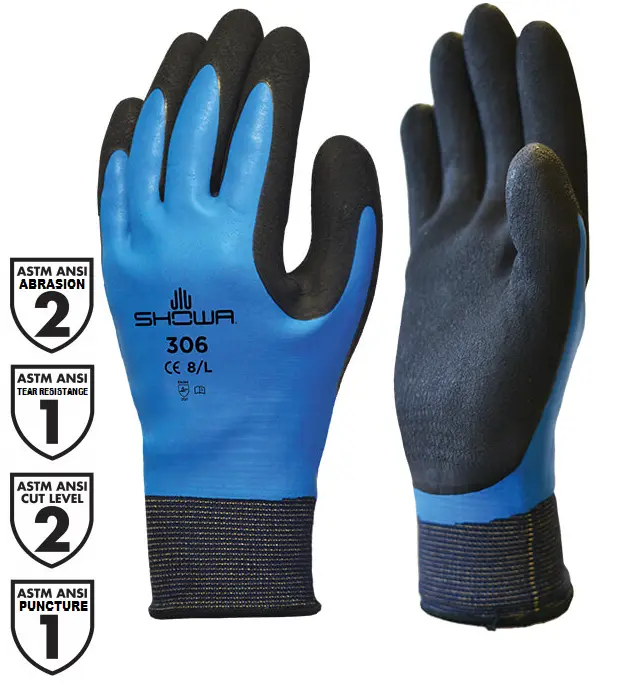 SHOWA 306 General-Purpose Gloves – 13-Gauge Latex-Coated Knit
