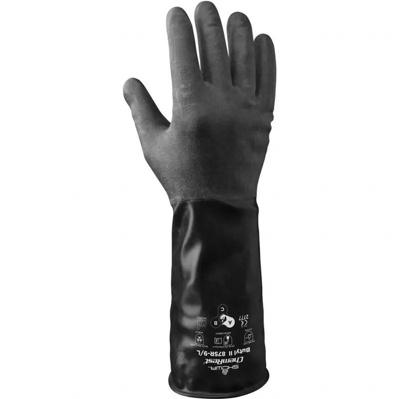 SHOWA 875R Butyl Rubber Acid-Resistant Chemical Gloves