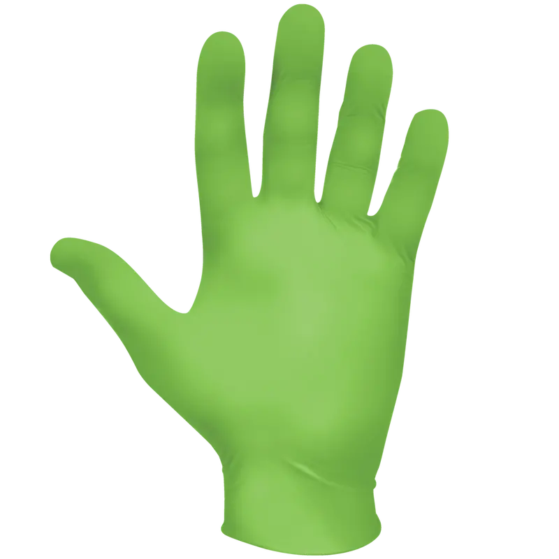 SHOWA N-DEX Lime Nitrile Exam Gloves – Ambidextrous, Powder-Free (7705PFT)