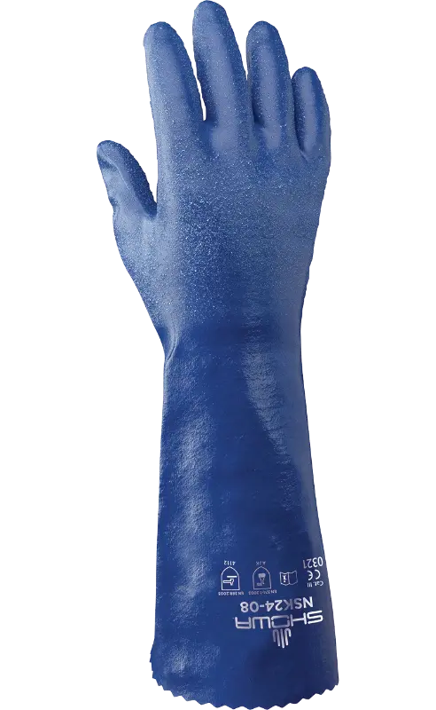 SHOWA NSK24 Cotton-Lined Nitrile Chemical-Resistant Safety Gloves