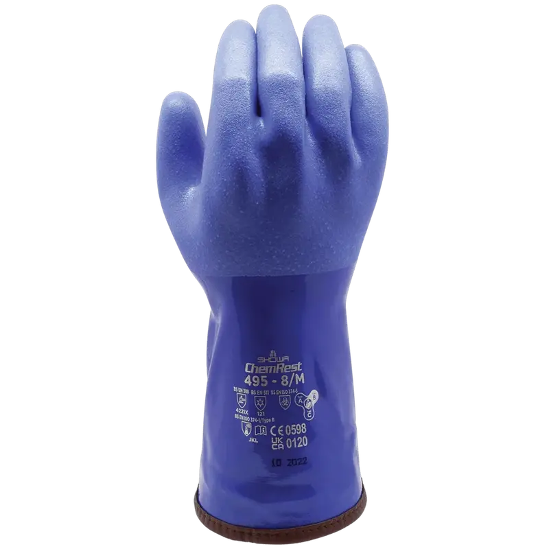 SHOWA Triple PVC-Coated Winter Gloves for Cold Weather Protection Down to -20°C (Model 495)