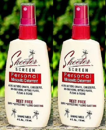 Skeeter Screen 90200 Essential Oil-Based Mosquito Repellent (No Deet) – 4 oz Bottle (Pack of 2)