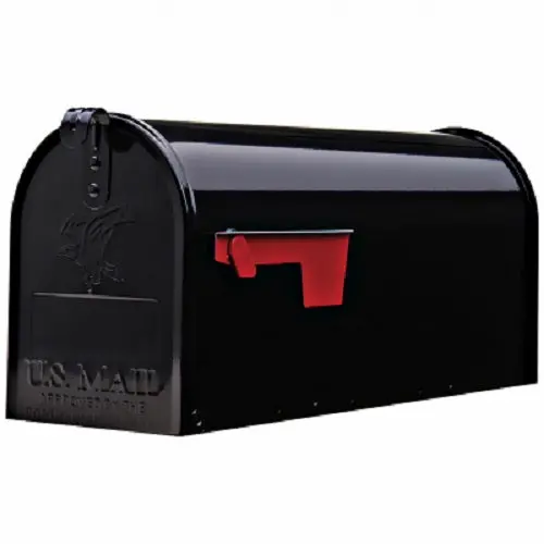 Solar Group E1100B00 Post-Mount Mailbox: Standard Elite Black Galvanized Rural Mailbox