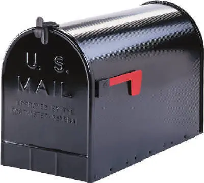Solar Group ST200B00 Black Jumbo T3 Rural Mailbox with Galvanized Steel Post Mount