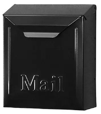 Solar Group THVK0000 Locking Wall-Mount Mailbox: 10-Inch x 8-Inch x 3.5-Inch Black Steel Vertical Unit