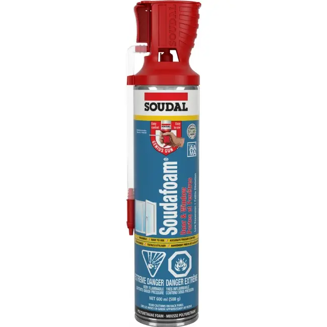 Soudal Soudafoam Door & Window PU Foam – Low-Expansion Formula for Precise Frame Installation, Champagne Tone, Models 153209/154141