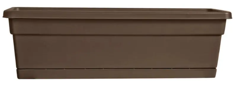Southern Patio Cocoa-Colored Window Box – 24″ x 8″ Weather-Resistant Poly Resin
