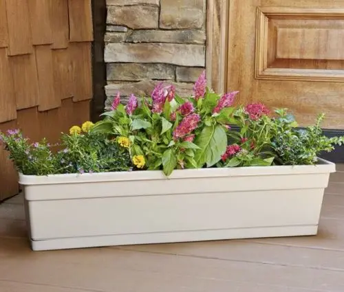 Southern Patio Taupe Window Box Planter – 30″ x 8″ Durable Poly Resin