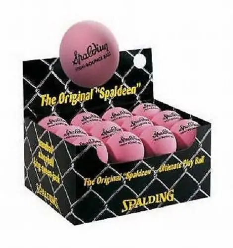 Spalding 51-153 Small Pink High-Bounce Rubber Balls for Stoop Ball, Stickball & Hit Penny – Pack of 48