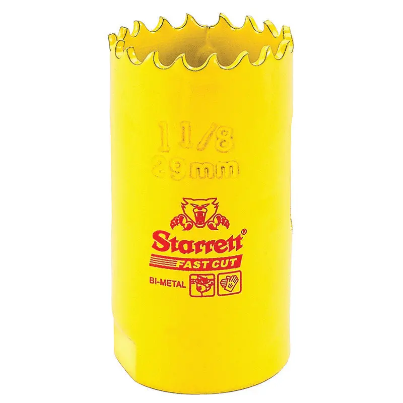 Starrett 1-1/8-Inch Fast-Cut Hole Saw for Quick Wood Boring