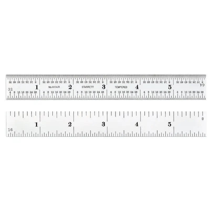 Starrett C604R-6 Spring-Tempered Steel Rule – Metric/Imperial Scale