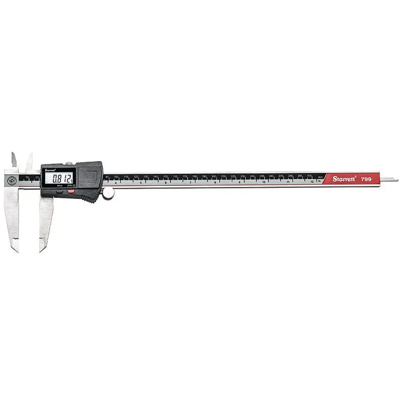 Starrett Electronic Digital Caliper – 300 mm Stainless Steel Slide Caliper with LCD Display, Model EC799A-12/300