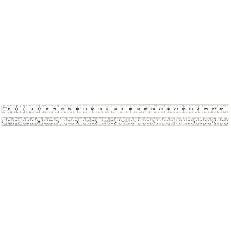 Starrett Flexible Steel Ruler – 300 mm Full-Curve Measuring Rule for Tight Spaces, Model C331-300