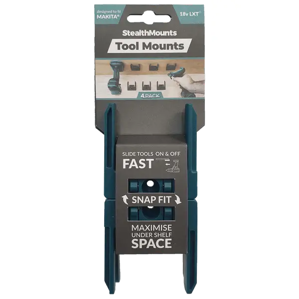 StealthMounts Makita 18V LXT Tool Mount – 4-Pack Blue Mounting System for Cordless Tools