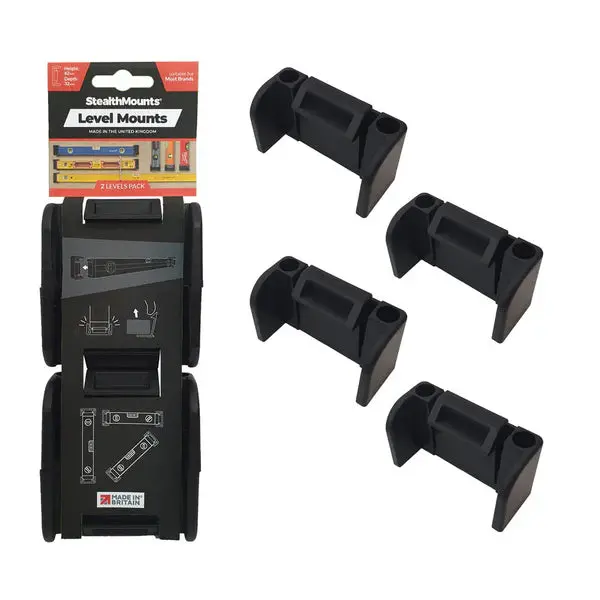 StealthMounts Universal Level Holder – 2-Pack Adjustable Mount for Laser & Spirit Levels