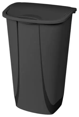 Sterilite 11.3-Gallon Black Lift-Top Wastebasket (Model 10759006) – Pack of 6