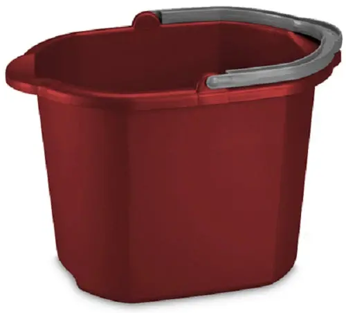 Sterilite 11215806 16-Quart Dual-Spout Cleaning Bucket – Classic Red Design (3 Buckets)