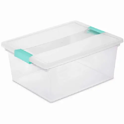 Sterilite Deep File Clip Box – 14″ x 11″ x 6.25″, Heavy-Duty Storage with Secure Lid, Pack of 16
