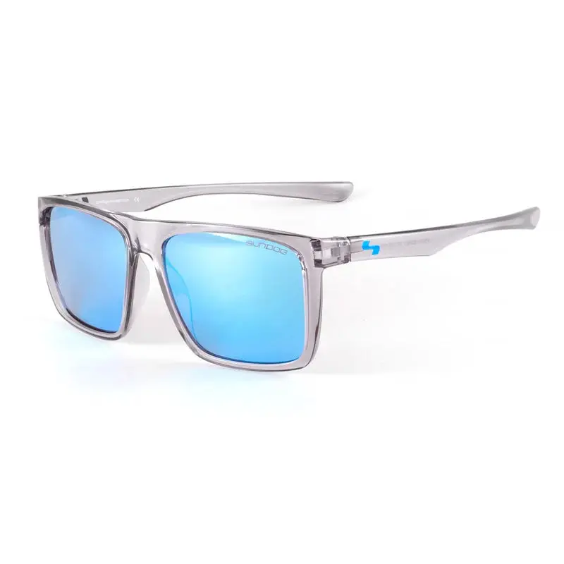 Sundog SONIC Sunglasses Featuring Shiny Crystal Grey Frames & Icy Blue Revo Lenses – Style 452001
