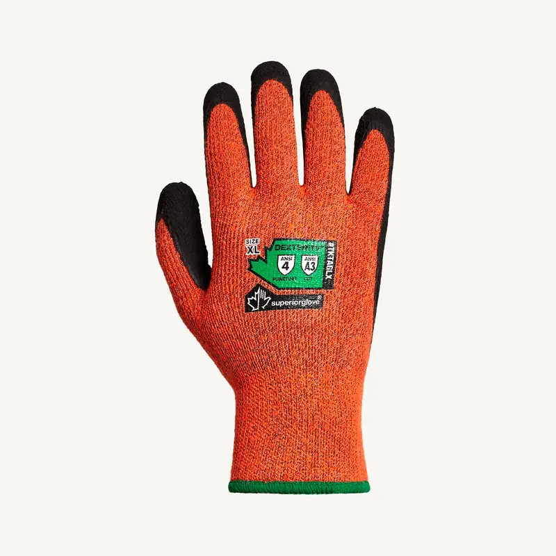 Superior Glove Dexterity® Winter Gloves – Orange Crinkle-Grip Latex Palm, -5°C Rated (TKTAGLX)