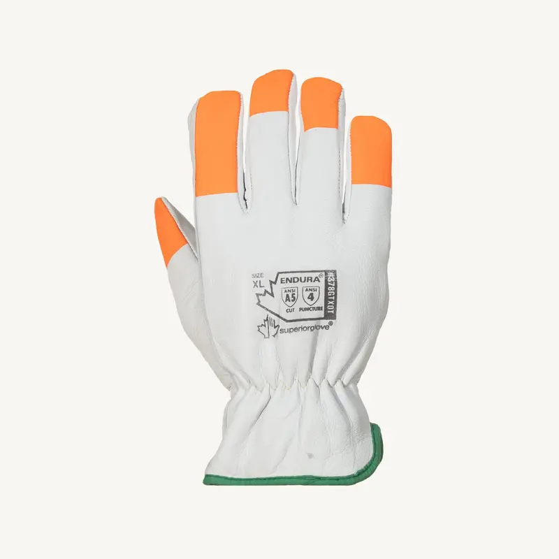 Superior Glove Endura® Leather Driver Work Gloves – Reinforced Palm, Unlined Design (Model 378GTXOT)