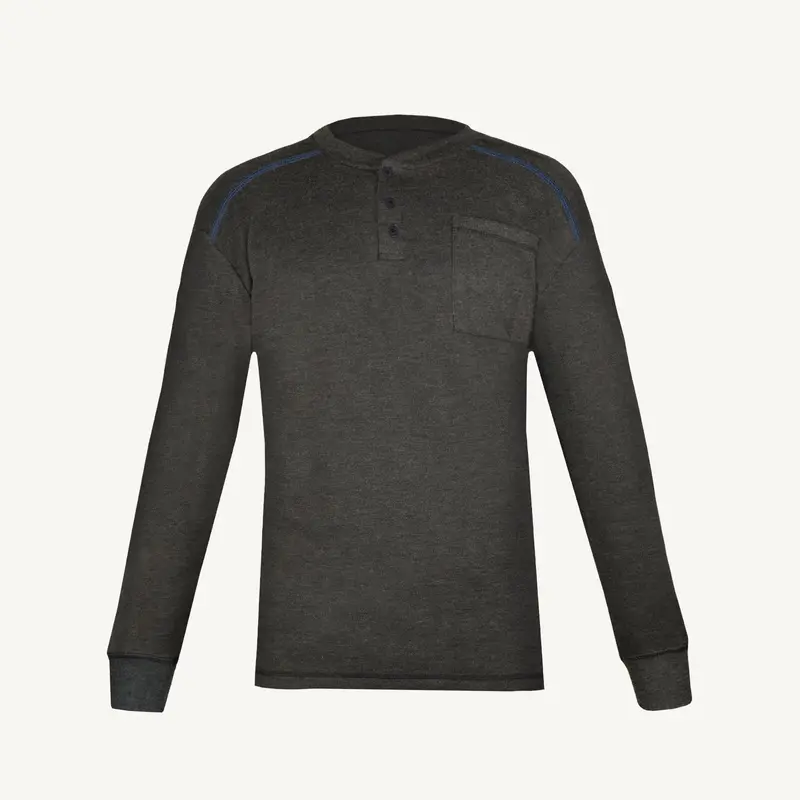 Superior Glove SUPERA™ FR Henley Shirt – Flame-Resistant Long-Sleeve Work Top, Model H26LPG