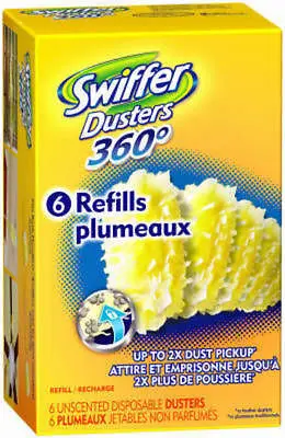 Swiffer 360 Duster Refill Pack – #16944, Microfiber Replacement Heads, 6 Count