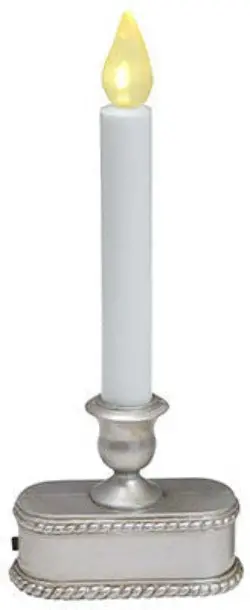 Sylvania 9″ Battery LED Window Candles – Brushed Silver Finish, Pack of 16
