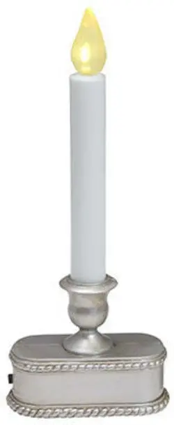 Sylvania 9″ Battery LED Window Candles – Brushed Silver Finish, Pack of 4