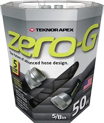 Teknor Apex Zero-G 50-Foot Kink-Free Garden Hose (5/8″ Diameter, Black) – Single Unit