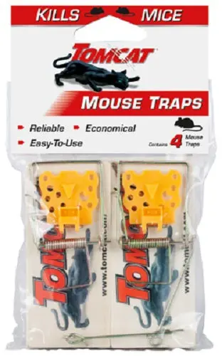 Tomcat Wooden Mouse Traps – Classic Snap Design, 4-Pack (4 Sets)
