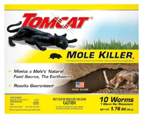 Tomcat Worm-Shaped Mole Killer — 10-Pack of Effective Lawn Treatment Bait