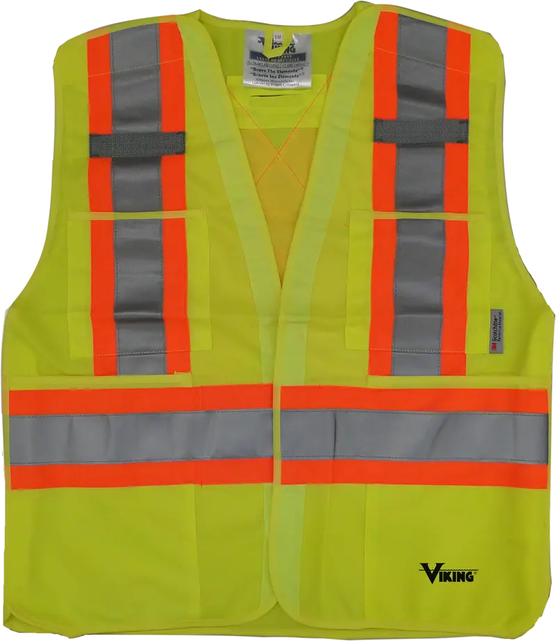 Viking 5-Point Tear-Away Safety Vest – ANSI Class 2 High-Visibility Gear