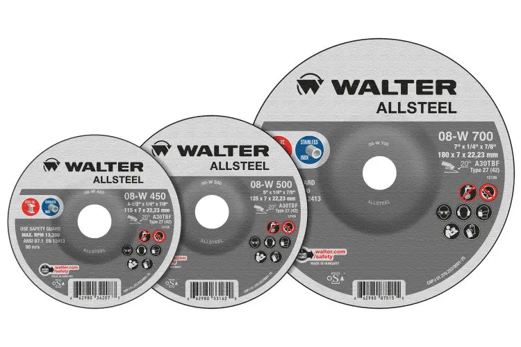 Walter ALLSTEEL™ Type 27 Flanged Grinding Wheel – 08W