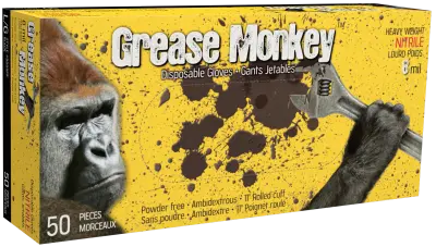 Watson Grease Monkey® Powder-Free Disposable Gloves – 8 Mil Heavy-Duty, Industrial-Grade Protection (Style 5555PF)