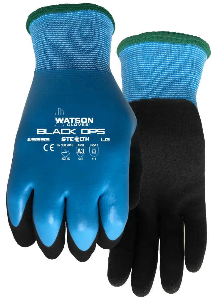 Watson Stealth Black Ops Winter Gloves – Cut-Resistant Cold-Weather Hand Protection, 9393