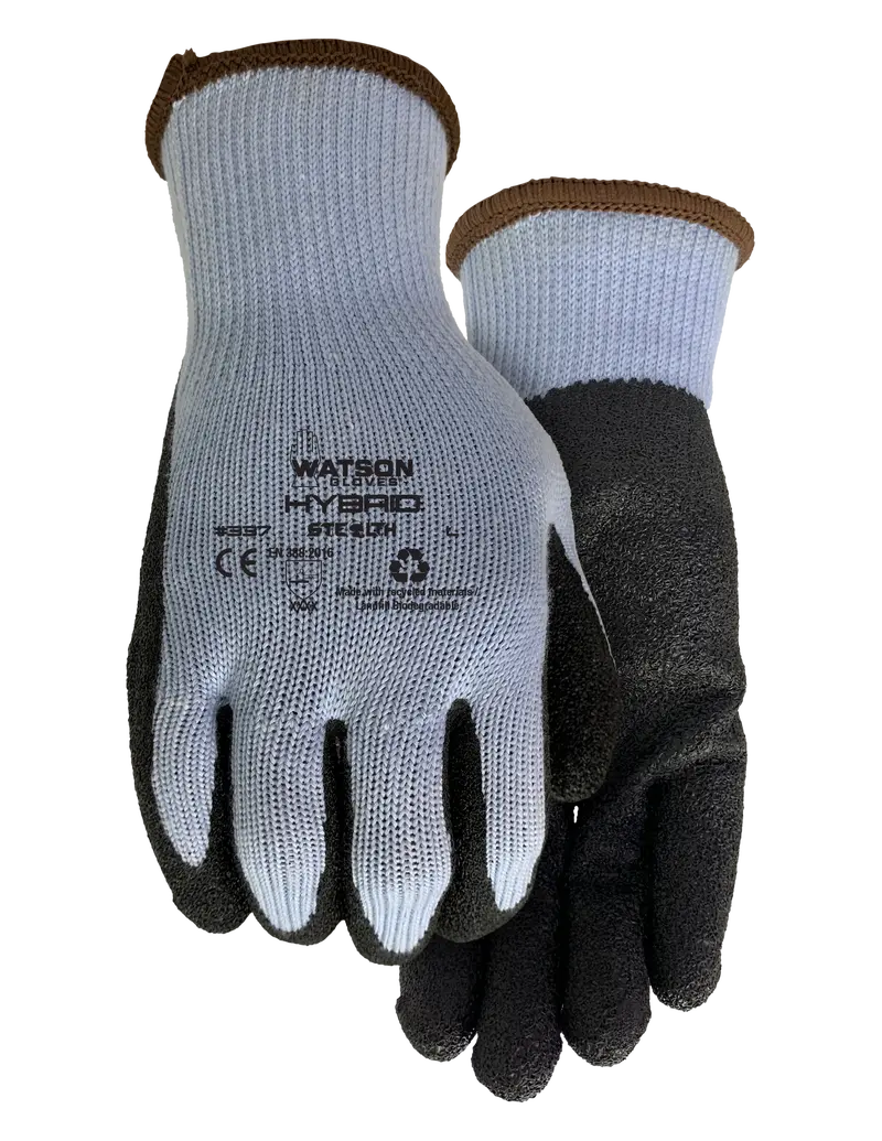 Watson Stealth Hybrid Biodegradable Work Gloves – Dual-Layer Palm, Landfill-Degradable Construction (Style 337)