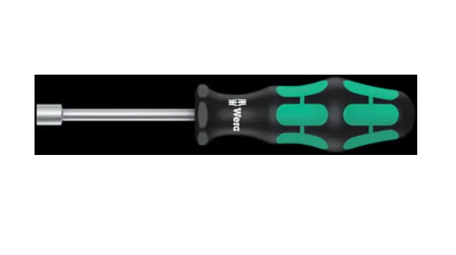 Wera Hollow-Shank Nut Driver – 3/16″ Hex, Lightweight & Balanced, Model 05029501001