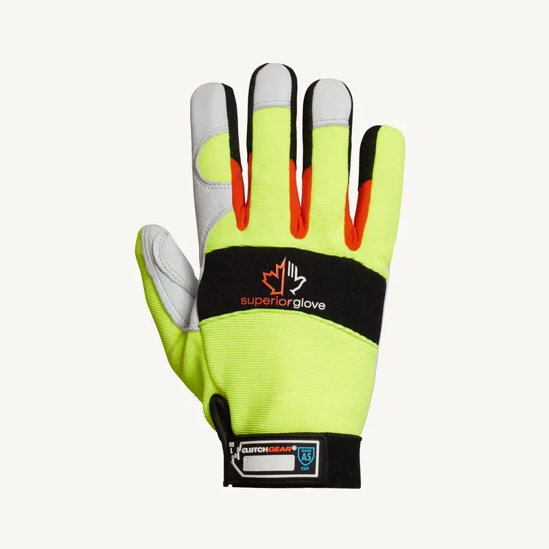 Winter-Insulated General Purpose Gloves – Superior Glove Clutch Gear® Hi-Viz Mechanics Design, MXGKGHVTL