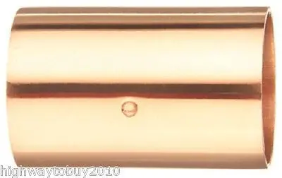 Wrought Copper Pipe Couplings — 3/8″ × 3/8″, Stop-Style, 100-Unit Bundle