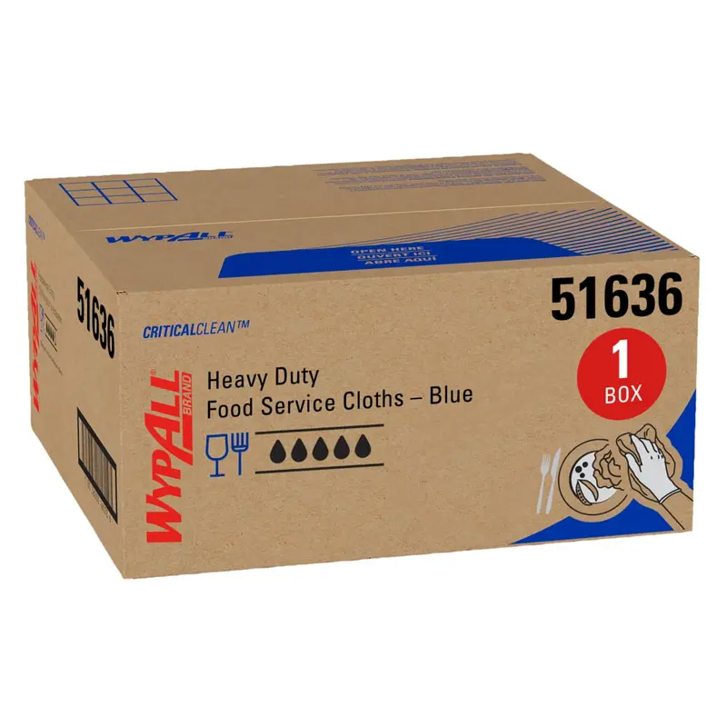 WypAll® CriticalClean™ Foodservice Reusable Wipers – Blue or Red, 200-Sheet Case (51636 / 51639)