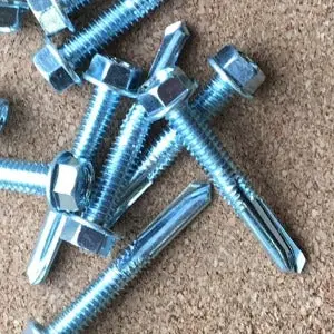 Zinc-Plated #12-24 Hex Washer Head Self-Drilling Screws (5-Point)