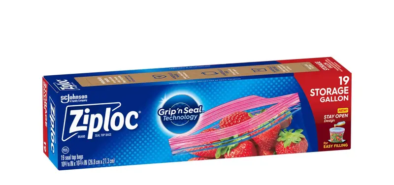 Ziploc Large Storage Bags – Heavy-Duty, Resealable, 19-Count Pack, 350798