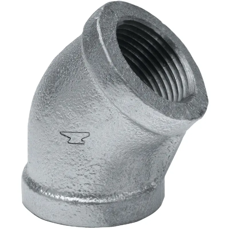 Anvil Galvanized 45-Degree Pipe Elbow – 1-1/2-Inch Diameter, 1/8 Bend 1
