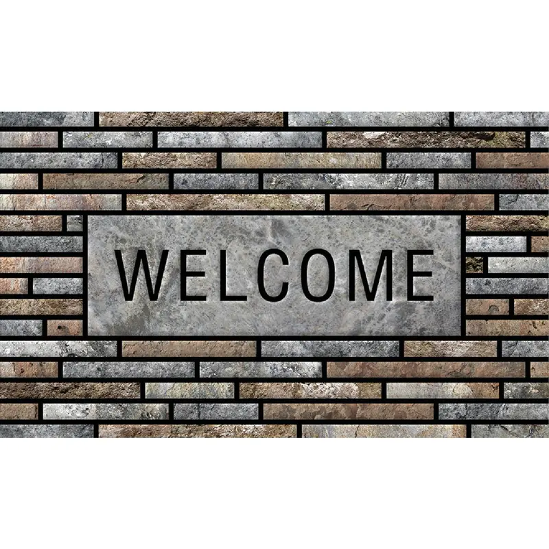 Apache Masterpiece Recycled Rubber & Fiber Welcome Mat – 18" X 30" Slatted Design 1