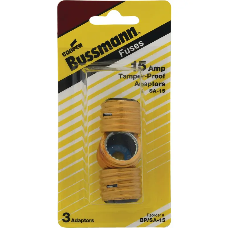 Bussmann Fuse Adapter For S-8/S-10/S-15 Plugs – Plug-Rejection Design, 3-Pack 1