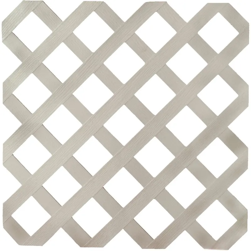 Dimensions Gray Vinyl Lattice Panel – 4 Ft. W × 8 Ft. L × 1/8 In. Thick Decorative Screen 1