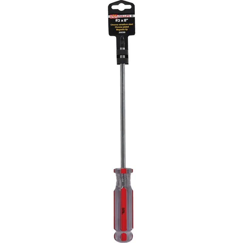 Do It #3 X 8" Phillips Screwdriver – Ergonomic Acetate Handle, Heavy-Duty Shaft 1