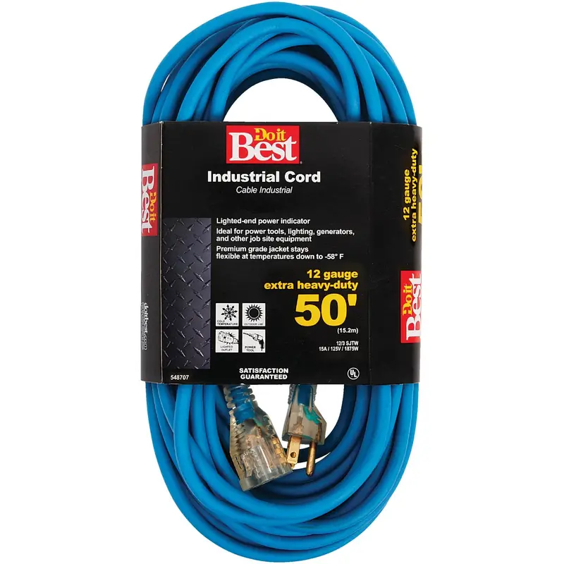 Do It Best Industrial-Grade Extension Cord – 50 Ft., 12/3 Gauge, Weather-Resistant 1