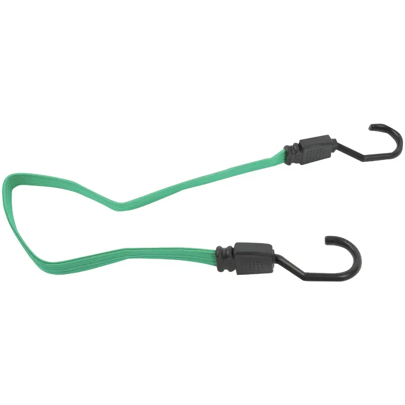 Erickson Heavy-Duty Flat Bungee Cord – ¾ In. × 24 In., Green, Elastic Hook Ends 1